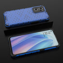 For OPPO Reno7 5G Honeycomb PC + TPU Phone Case(Blue)