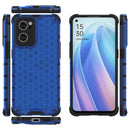 For OPPO Reno7 5G Honeycomb PC + TPU Phone Case(Blue)