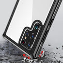 For Samsung Galaxy S22 Ultra 5G Waterproof Dustproof Shockproof Transparent Acrylic Protective Phone Case(Black)