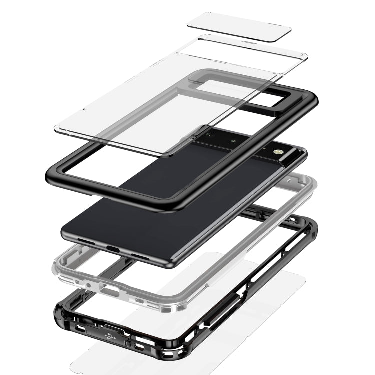 For Google Pixel 6 Waterproof Dustproof Shockproof Transparent Acrylic Protective Phone Case(Black)