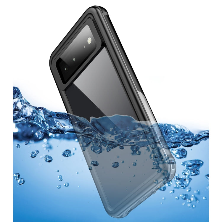 For Google Pixel 6 Waterproof Dustproof Shockproof Transparent Acrylic Protective Phone Case(Black)