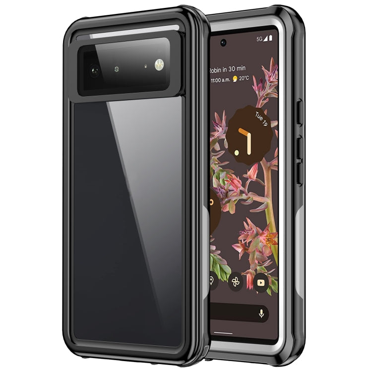 For Google Pixel 6 Waterproof Dustproof Shockproof Transparent Acrylic Protective Phone Case(Black)