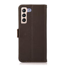 For Samsung Galaxy S22+ 5G KHAZNEH Side-Magnetic Litchi Genuine Leather RFID Phone Case(Brown)