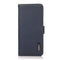 For Samsung Galaxy S22 5G KHAZNEH Side-Magnetic Litchi Genuine Leather RFID Phone Case(Blue)