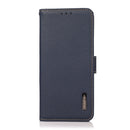 For Samsung Galaxy S22 Ultra 5G KHAZNEH Side-Magnetic Litchi Genuine Leather RFID Phone Case(Blue)