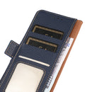 For Samsung Galaxy S22 Ultra 5G KHAZNEH Side-Magnetic Litchi Genuine Leather RFID Phone Case(Blue)