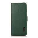 For Samsung Galaxy S22 Ultra 5G KHAZNEH Side-Magnetic Litchi Genuine Leather RFID Phone Case(Green)