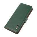 For Samsung Galaxy S22 Ultra 5G KHAZNEH Side-Magnetic Litchi Genuine Leather RFID Phone Case(Green)