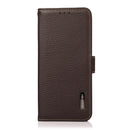 For Samsung Galaxy S22 Ultra 5G KHAZNEH Side-Magnetic Litchi Genuine Leather RFID Phone Case(Brown)