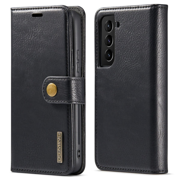 For Samsung Galaxy S22+ 5G DG.MING Crazy Horse Texture Detachable Magnetic Leather Phone Case(Black)