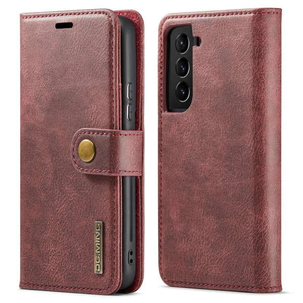 For Samsung Galaxy S22+ 5G DG.MING Crazy Horse Texture Detachable Magnetic Leather Phone Case(Red)
