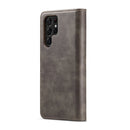 For Samsung Galaxy S22 Ultra 5G DG.MING Crazy Horse Texture Detachable Magnetic Leather Phone Case(Grey)
