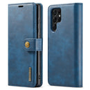 For Samsung Galaxy S22 Ultra 5G DG.MING Crazy Horse Texture Detachable Magnetic Leather Phone Case(Blue)