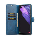 For Samsung Galaxy S22 Ultra 5G DG.MING Crazy Horse Texture Detachable Magnetic Leather Phone Case(Blue)