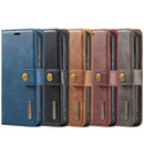 For Samsung Galaxy S22 Ultra 5G DG.MING Crazy Horse Texture Detachable Magnetic Leather Phone Case(Blue)