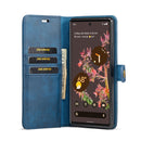 For Google Pixel 6 DG.MING Crazy Horse Texture Detachable Magnetic Leather Phone Case(Blue)