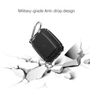 For AirPods Pro Shield Armor Waterproof Wireless Earphone Protective Case with Carabiner(Black)