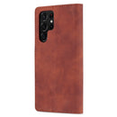 For Samsung Galaxy S22 Ultra 5G AZNS Skin Feel Calf Texture Horizontal Flip Leather Phone Case(Brown)
