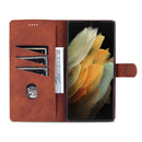 For Samsung Galaxy S22 Ultra 5G AZNS Skin Feel Calf Texture Horizontal Flip Leather Phone Case(Brown)