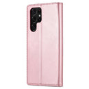 For Samsung Galaxy S22 Ultra 5G AZNS Skin Feel Calf Texture Horizontal Flip Leather Phone Case(Rose Gold)