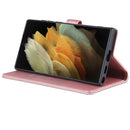 For Samsung Galaxy S22 Ultra 5G AZNS Skin Feel Calf Texture Horizontal Flip Leather Phone Case(Rose Gold)