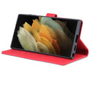 For Samsung Galaxy S22 Ultra 5G AZNS Skin Feel Calf Texture Horizontal Flip Leather Phone Case(Red)