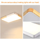 Wood Macaron LED Rectangle Ceiling Lamp, White Light, Size:110x70cm(Black)
