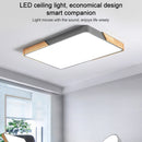 Wood Macaron LED Rectangle Ceiling Lamp, White Light, Size:110x70cm(Black)
