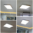 Wood Macaron LED Rectangle Ceiling Lamp, White Light, Size:110x70cm(Black)