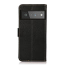 For Google Pixel 6 Pro KHAZNEH Side-Magnetic Litchi Genuine Leather RFID Case(Black)