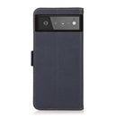 For Google Pixel 6 KHAZNEH Side-Magnetic Litchi Genuine Leather RFID Case(Blue)
