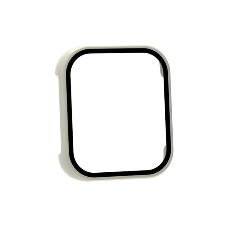 For OPPO Watch 2 42mm PC + Tempered Glass Watch Protective Case(Ivory White)