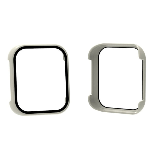 For OPPO Watch 2 42mm PC + Tempered Glass Watch Protective Case(Ivory White)