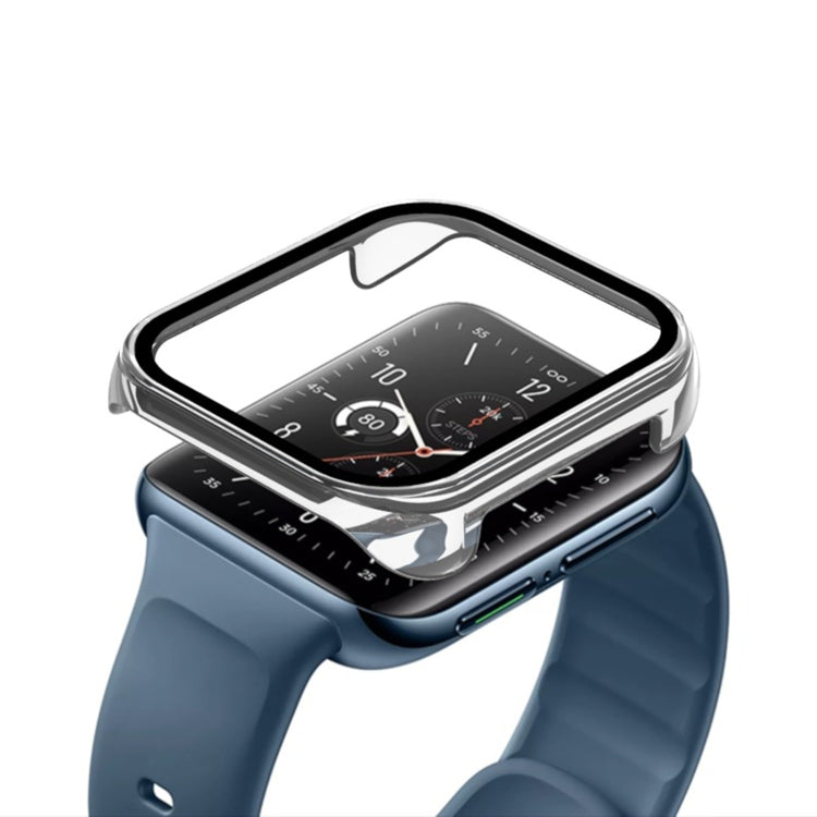 For OPPO Watch 2 42mm PC + Tempered Glass Watch Protective Case(Black)