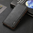 For Nokia X10 / X20 KHAZNEH Side-Magnetic Litchi Genuine Leather RFID Phone Case(Black)