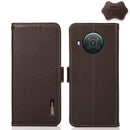 For Nokia X10 / X20 KHAZNEH Side-Magnetic Litchi Genuine Leather RFID Phone Case(Brown)