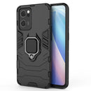 For OPPO Reno7 5G Shockproof PC + TPU Holder Phone Case(Black)