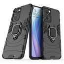 For OPPO Reno7 5G Shockproof PC + TPU Holder Phone Case(Black)
