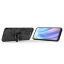 For OPPO Reno7 5G Shockproof PC + TPU Holder Phone Case(Black)