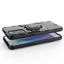 For OPPO Reno7 5G Shockproof PC + TPU Holder Phone Case(Navy Blue)
