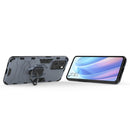 For OPPO Reno7 5G Shockproof PC + TPU Holder Phone Case(Navy Blue)
