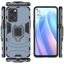 For OPPO Reno7 5G Shockproof PC + TPU Holder Phone Case(Navy Blue)