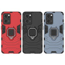 For OPPO Reno7 5G Shockproof PC + TPU Holder Phone Case(Navy Blue)
