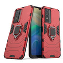 For vivo Y76s 5G Shockproof PC + TPU Holder Phone Case(Red)
