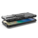 For vivo Y76s 5G Shockproof PC + TPU Holder Phone Case(Red)
