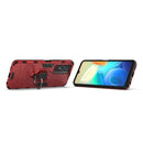 For vivo Y76s 5G Shockproof PC + TPU Holder Phone Case(Red)