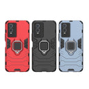 For vivo Y76s 5G Shockproof PC + TPU Holder Phone Case(Red)