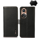 For Honor 50 KHAZNEH Side-Magnetic Litchi Genuine Leather RFID Phone Case(Black)