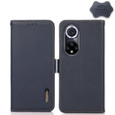 For Huawei nova 9 KHAZNEH Side-Magnetic Litchi Genuine Leather RFID Phone Case(Blue)