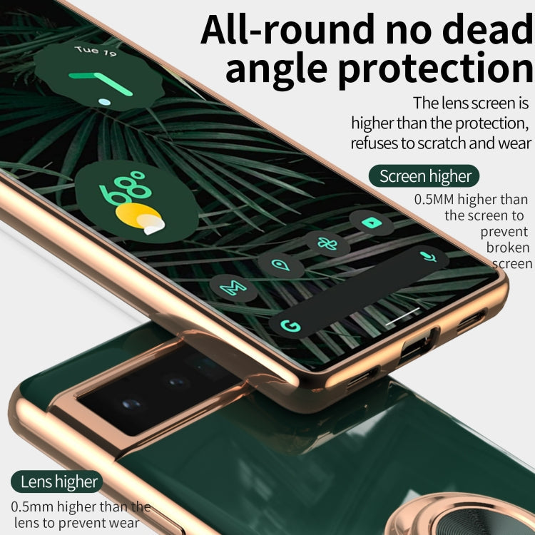 For Google Pixel 6a 6D Electroplating Silicone Holder Phone Case(Light Purple)